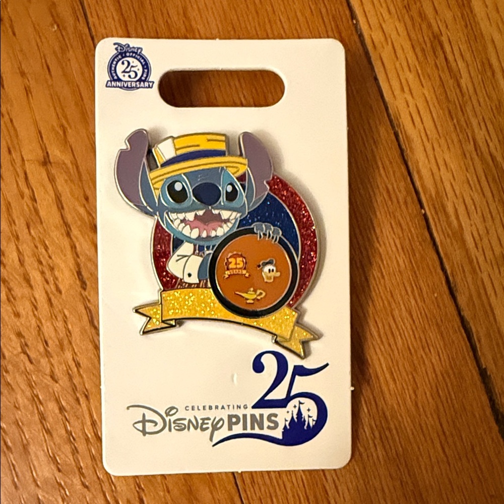 Disney 25th Anniversary Stitch Pin with Red and Yellow Accents